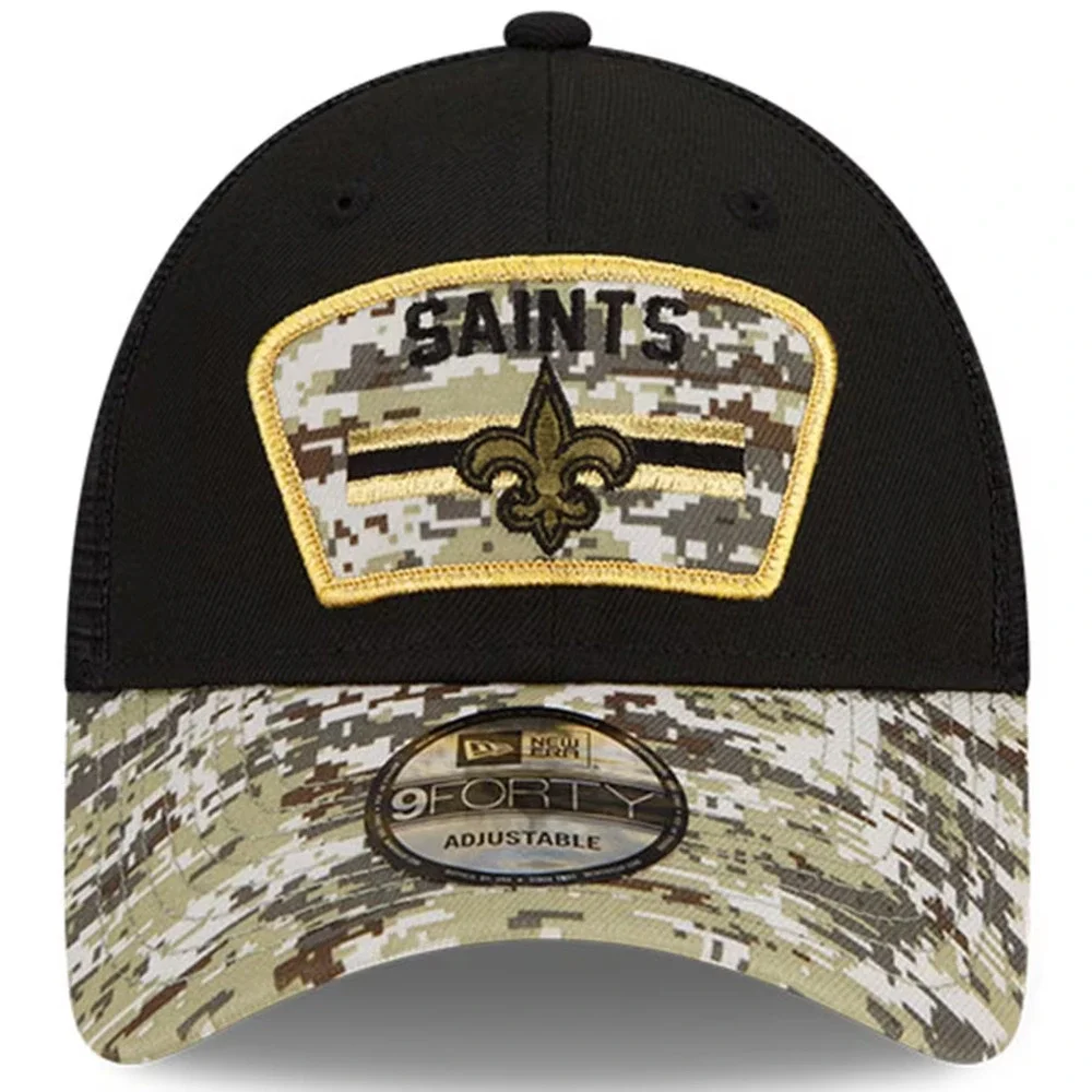 New Era New Orleans Saints Salute to Service Black/Camo 9Forty Snapback Hat